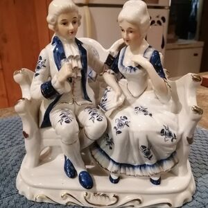 Elegant~Vintage~Porcelain La marquise de Pompadour & Louis VX Figurine